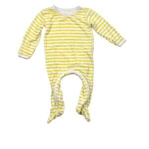 Lemon & Loom Yellow Stripe Bamboo Footed Sleeper